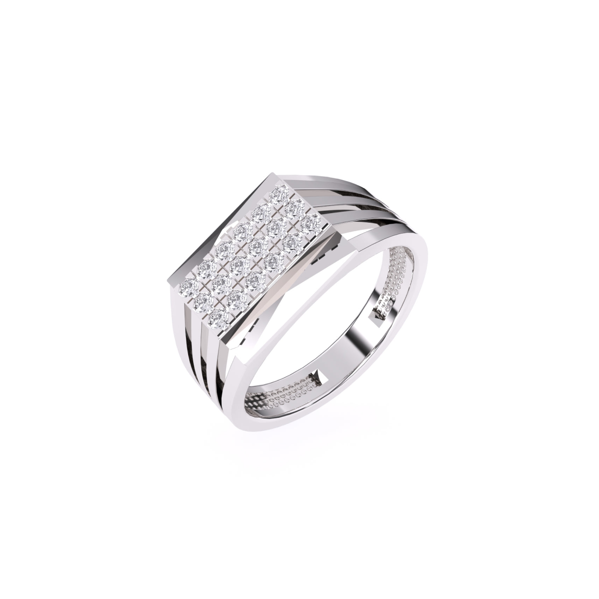 Modern Round Diamond Men's Finger Ring